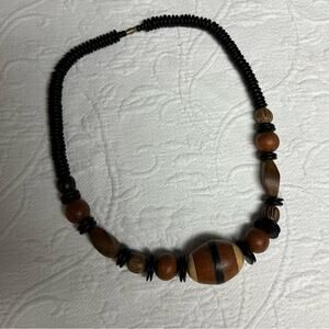 African Wooden Beaded Neclace